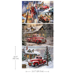 Christmas Cargo Decoupage Fiber Paper by Redesign With Prima 3pk | A3 11.7” x 16.5” each | Whimsical Christmas Collection