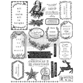 Holly Jolly Clear Stamp by Redesign With Prima | 8.5” x 11” | Holiday Magic Collection