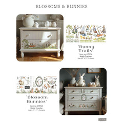 Blossom Bunnies Middy Furniture Transfer by Redesign With Prima | 8.5” x 11” | Blossoms & Bunnies Collection