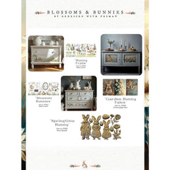 Blossom Bunnies Middy Furniture Transfer by Redesign With Prima | 8.5” x 11” | Blossoms & Bunnies Collection