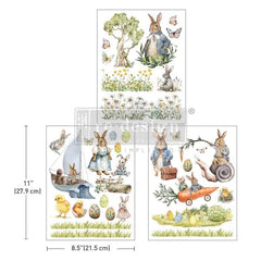 Bunny Trails Middy Furniture Transfer by Redesign With Prima | 8.5” x 11” | Blossoms & Bunnies Collection