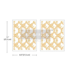 Golden Lacework Middy Furniture Transfer by Redesign With Prima | 8.5” x 11” | Kacha Collection