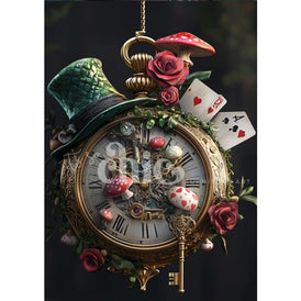 Alice Pocket Watch Decoupage Paper by It’s So Chic Furniture Art | A1/A2/A3