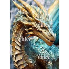 Blue Dragon Decoupage Paper by It’s So Chic Furniture Art | A0/A1/A2/A3