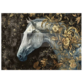 Majestic Gallop A1 Decoupage Paper by Redesign With Prima | 23.4” x 33.1” | Wild Hearts Collection