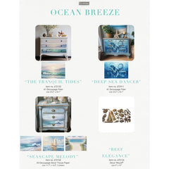 Tranquil Tides A1 Decoupage Paper by Redesign With Prima | 23.4” x 33.1” | Ocean Collection