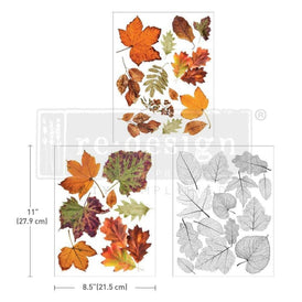 Crunchy Leaves Forever | Redesign With Prima | 8.5” x 11” | Middy Transfers, Leaf Transfers, Leaf Decal, Autumn Transfers, Autumn Craft