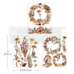Dried Wildflowers | Redesign With Prima | 8.5” x 11” | Middy Transfers, Furniture Transfers, Autumn Transfers, Autumn Craft Decorations